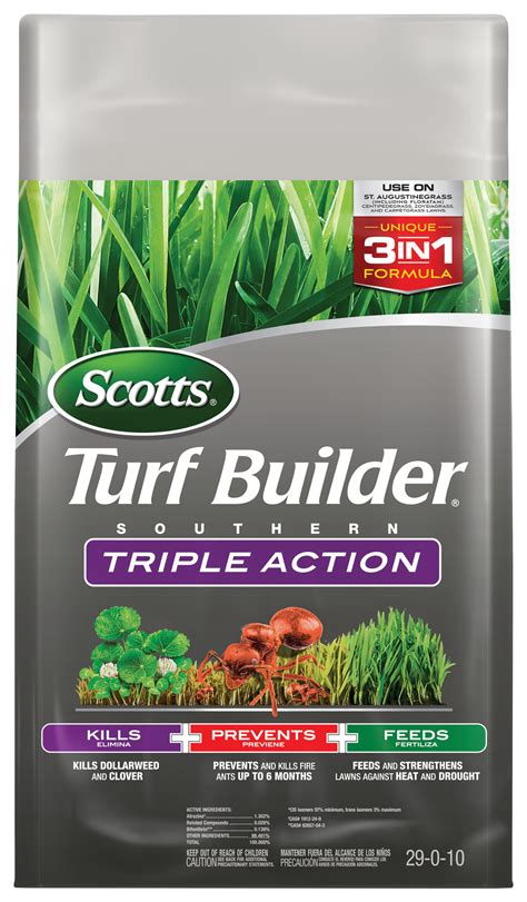 The best Southern lawns start here. Scotts Turf Builder Bonus S Southern Weed & Feed2 kills over 25 listed lawn weeds, including dollarweed, clover, dandelion, oxalis, chickweed, henbit, and purslane. In addition, the added fertilizer feeds grass to crowd out future weeds and build strong, deep roots to withstand Southern stressors.